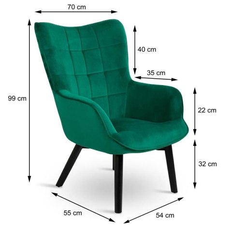 Fotel Grella Bottle Green Black Fotel Grella Bottle Green Black