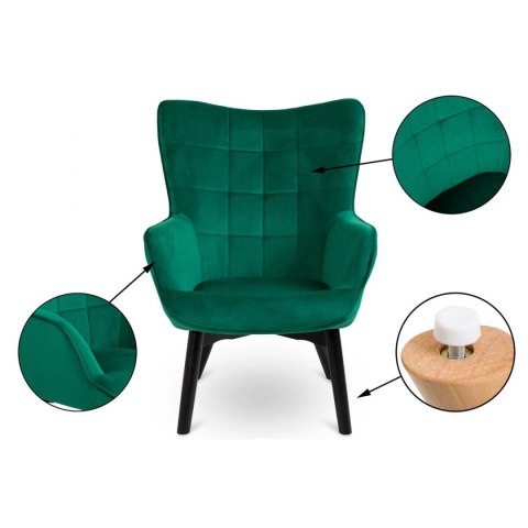 Fotel Grella Bottle Green Black Fotel Grella Bottle Green Black