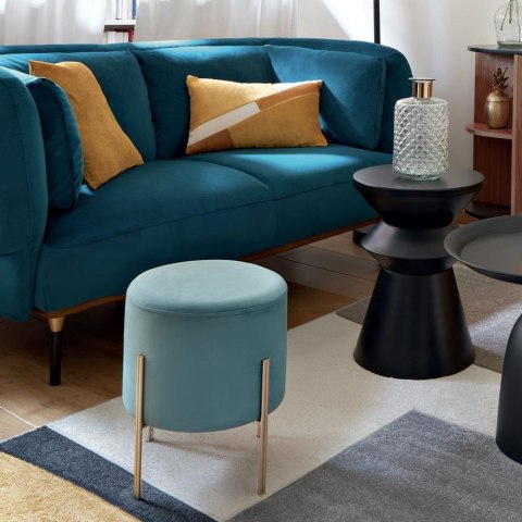 Pufa na złotych nogach Blue Velvet Pufa na złotych nogach Blue Velvet