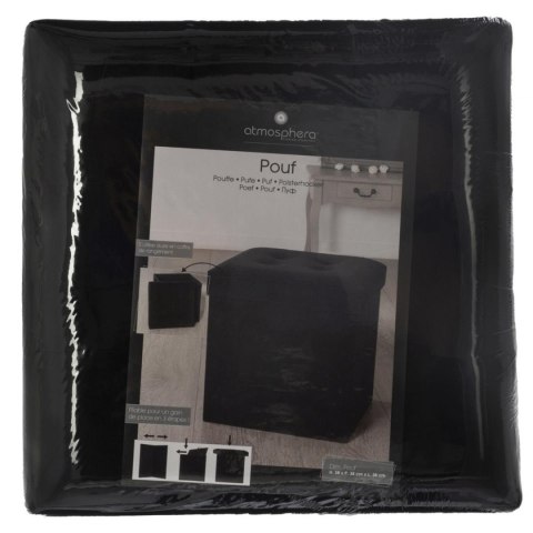 Pufa pikowana Adaline Black 38x38 cm Pufa pikowana Adaline Black 38x38 cm