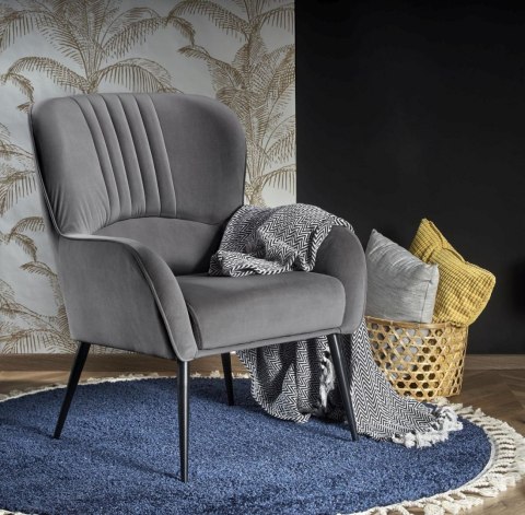 Fotel wypoczynkowy Verdon Velvet popiel Fotel wypoczynkowy Verdon Velvet popiel
